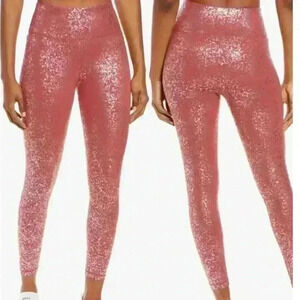 Sweaty Betty Goddess 7/8 Workout Leggings in Red Terrazzo Foil Print Size Small